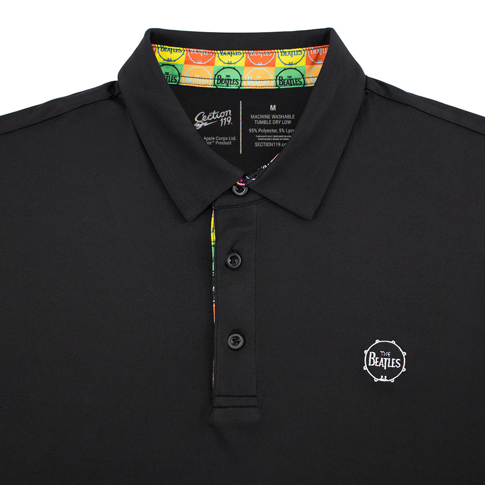 The Beatles Dry Fit Polo Circle Beatles on Black - The The Beatles Dry Fit Polo Circle Beatles on Black - The