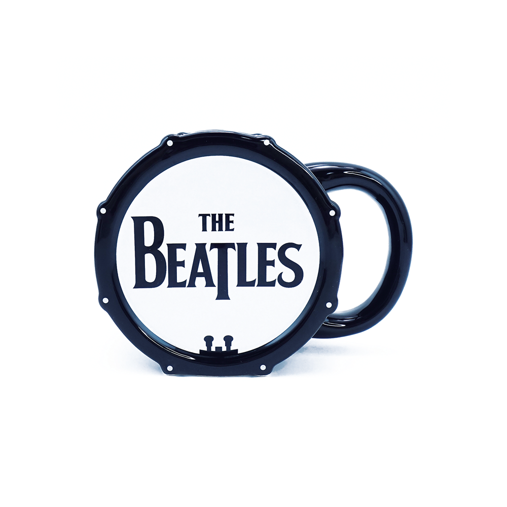 The Beatles x Half Moon Bay Black Drum Mug Left
