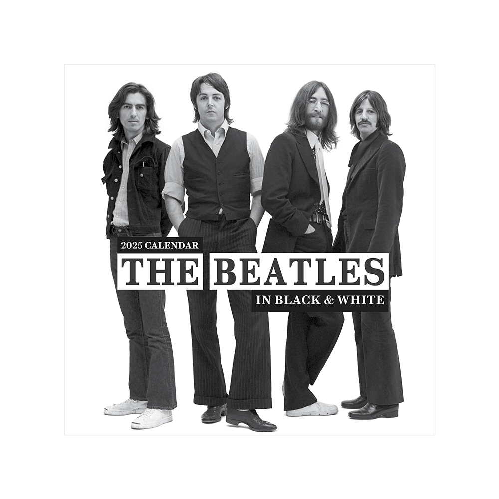 The Beatles: Black & White 2025 Wall Calendar Front