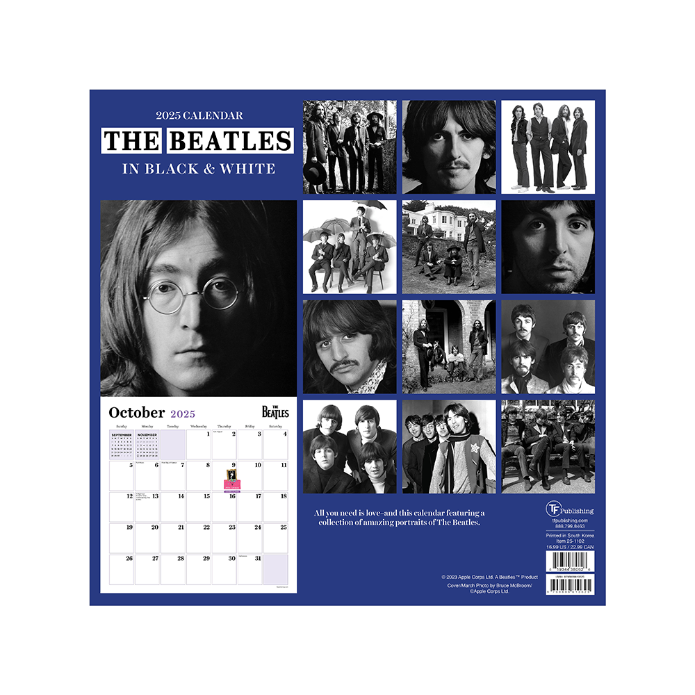 Black And White Wall Calendar 2025