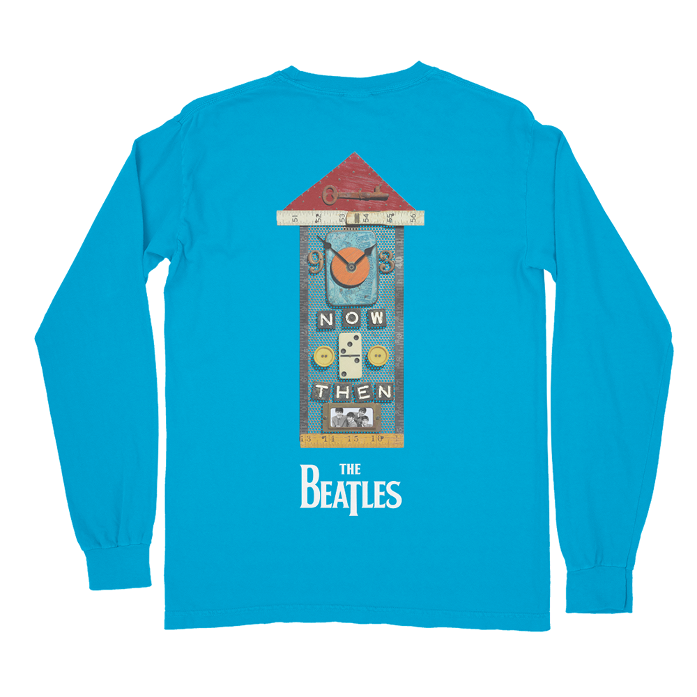 Now and Then Clock Blue Longsleeve Shirt Back