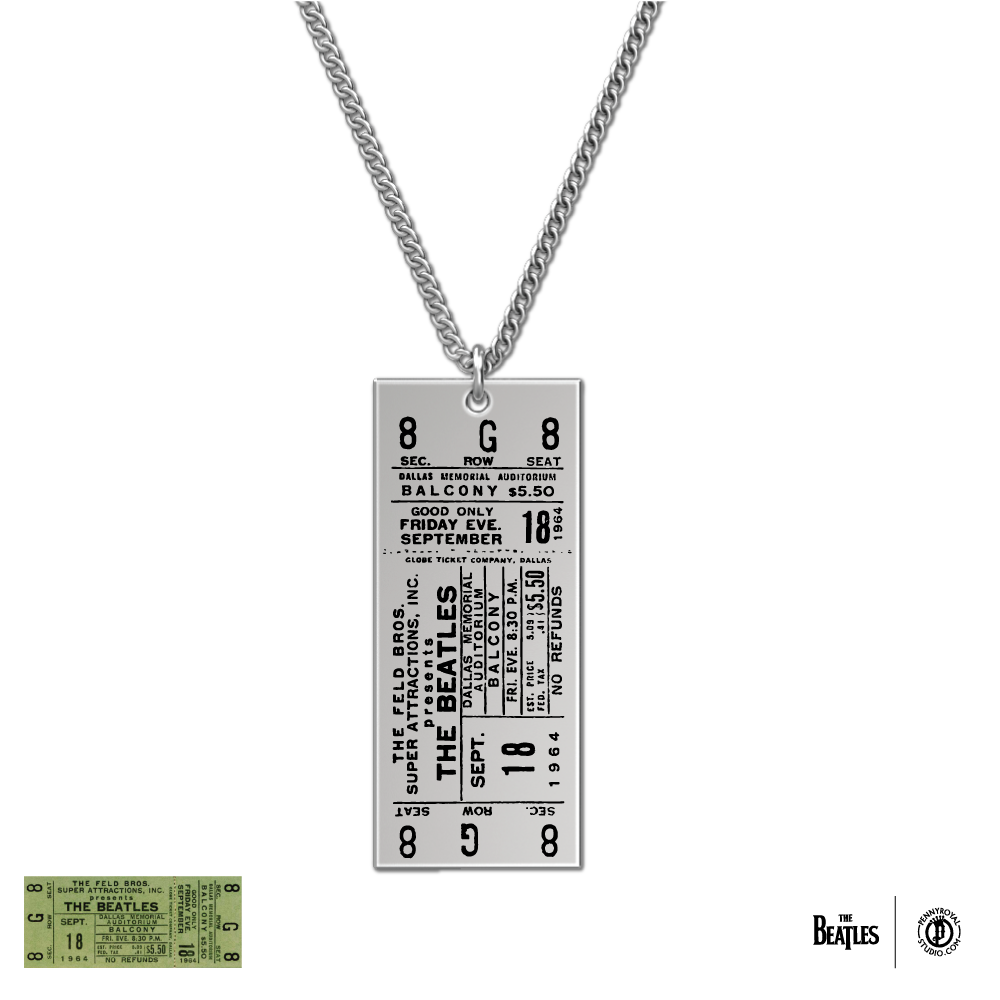 1964 Tour Ticket Necklace 25 - Dallas 9/18/64 Front