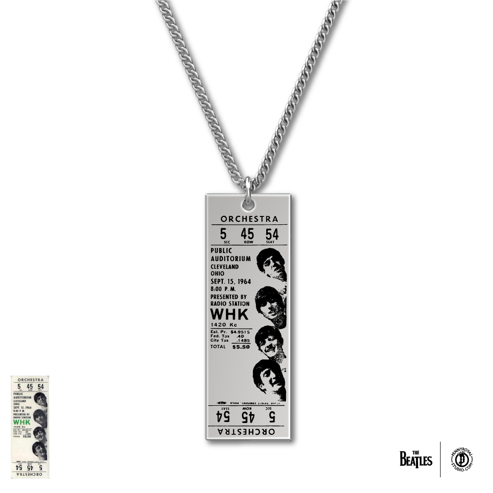 1964 Tour Ticket Necklace 22 - Cleveland 9/15/64 Front