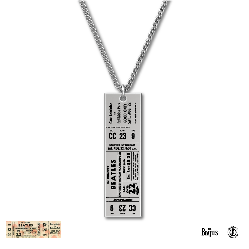 1964 Tour Ticket Necklace 5 - Vancouver 8/22/64 Front