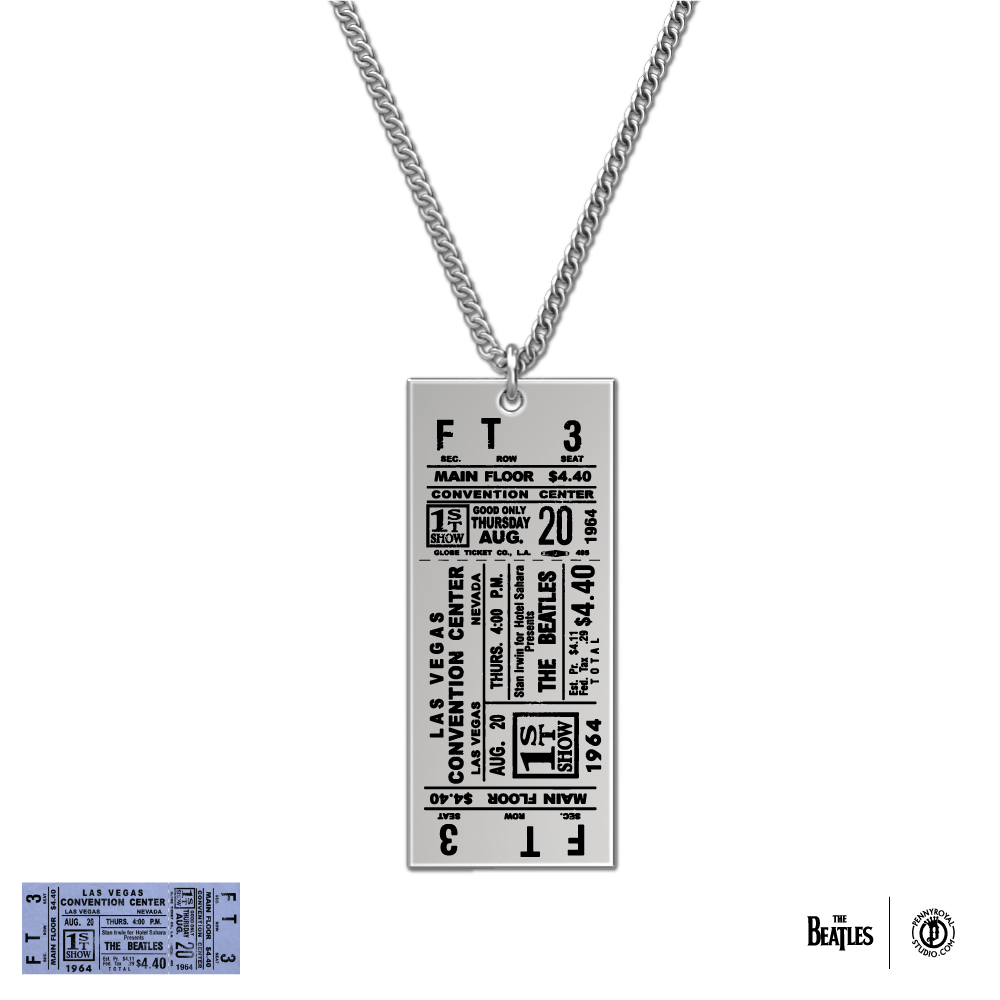 1964 Tour Ticket Necklace 3 - Las Vegas 8/20/64 Front