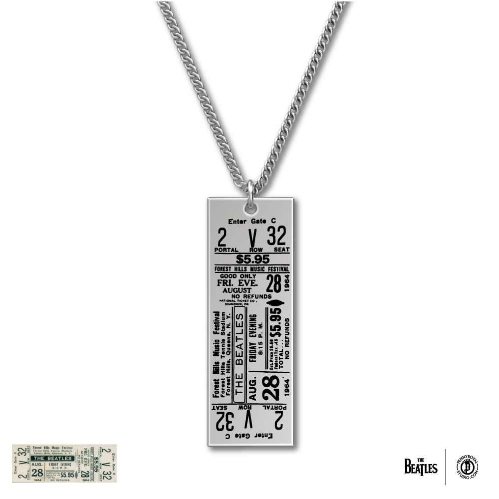 1964 Tour Ticket Necklace 9 - New York 8/28/64 Front