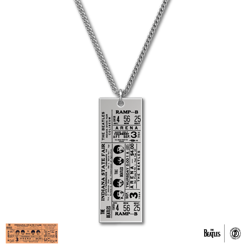 1964 Tour Ticket Necklace 12 - Indianapolis 9/3/64 Front