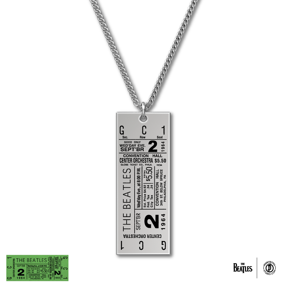 1964 Tour Ticket Necklace 11 - Philadelphia 9/2/64 Front