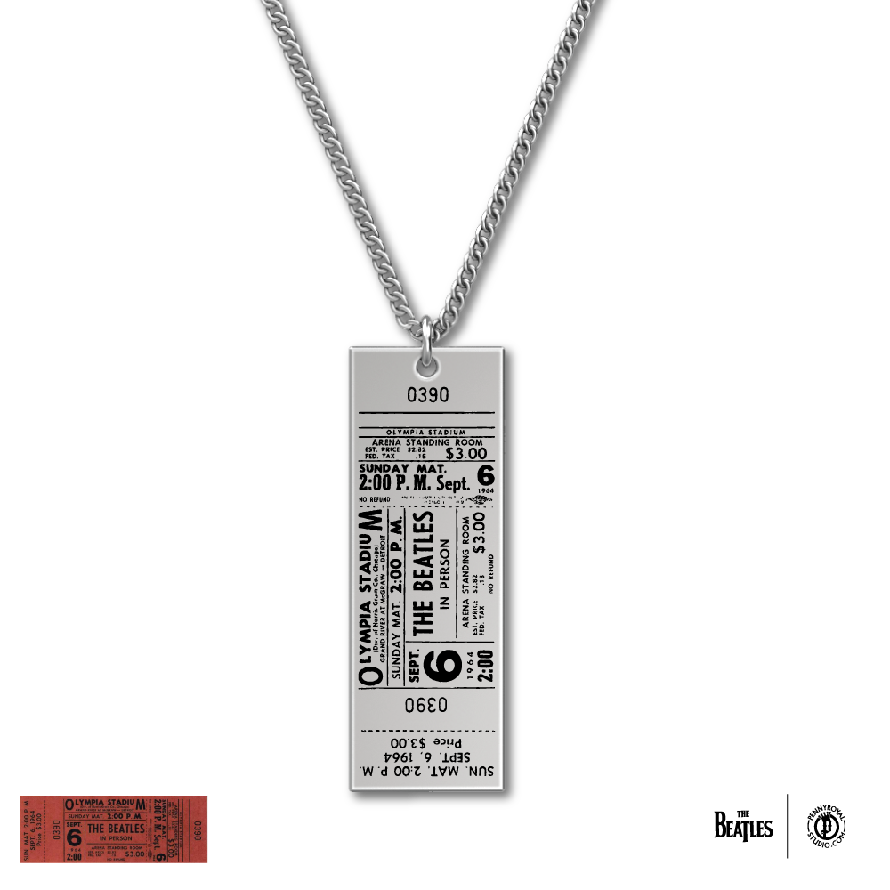 1964 Tour Ticket Necklace 15 - Detroit 9/6/64 Front