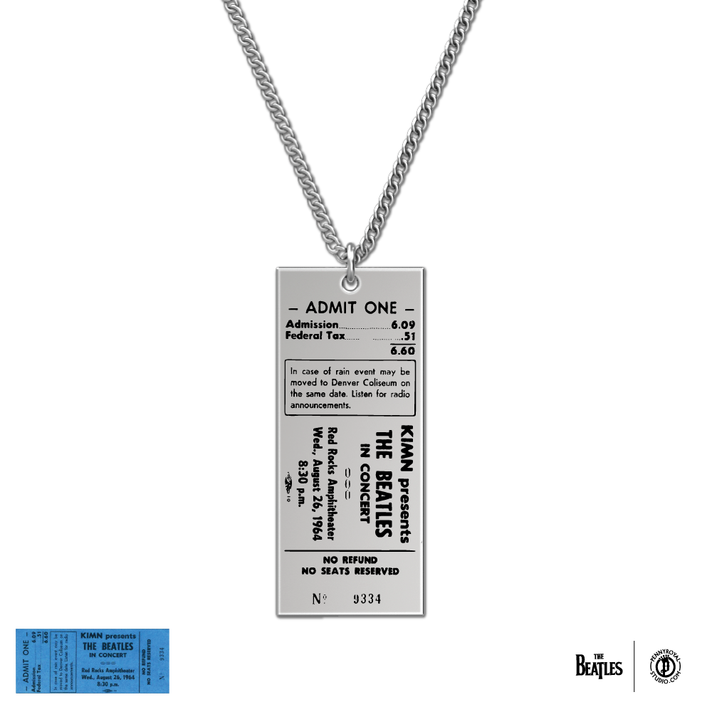 1964 Tour Ticket Necklace 7 - Denver 8/26/64 Front