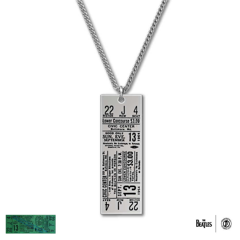 1964 Tour Ticket Necklace 20 - Baltimore 9/13/64 Front