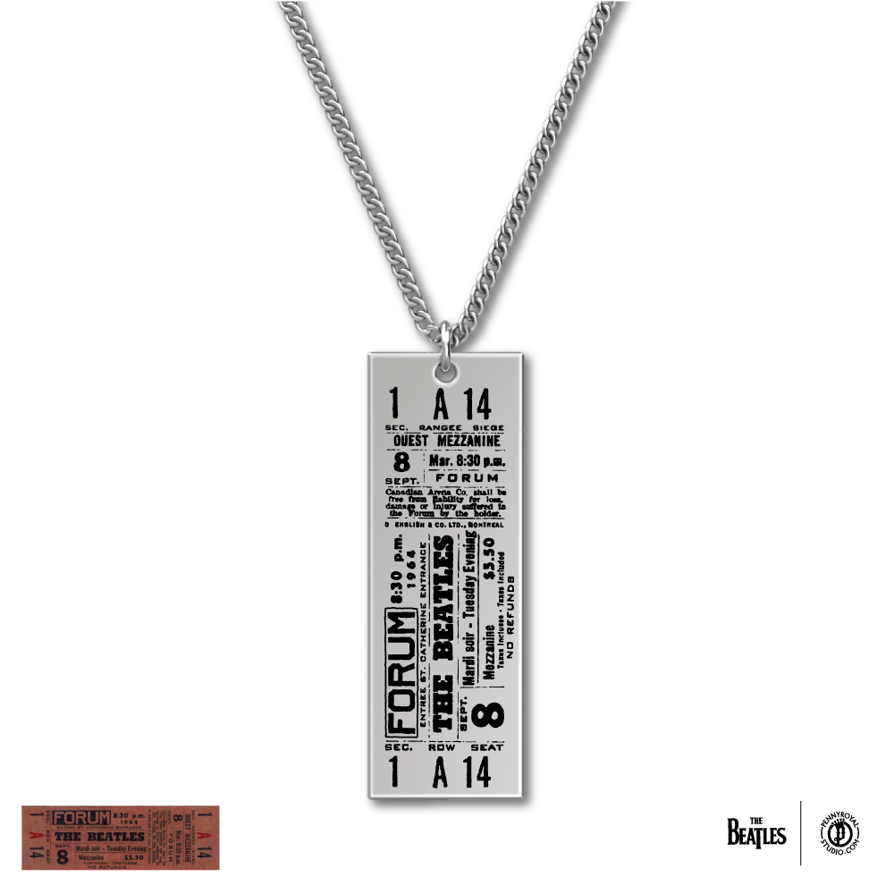 1964 Tour Ticket Necklace 17 - Montreal 9/8/64 Front