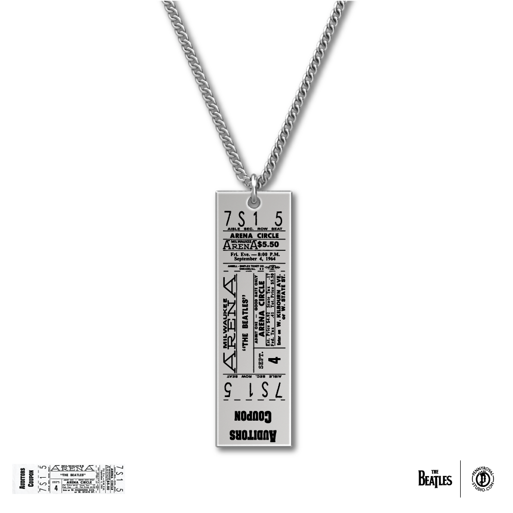 1964 Tour Ticket Necklace 13 - Milwaukee 9/4/64 Front