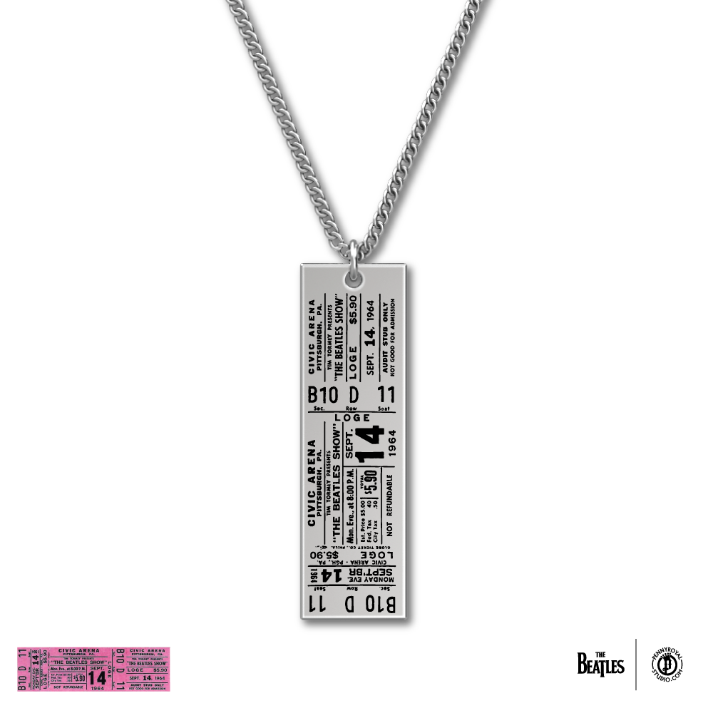 1964 Tour Ticket Necklace 21 - Pittsburgh 9/14/64 Front