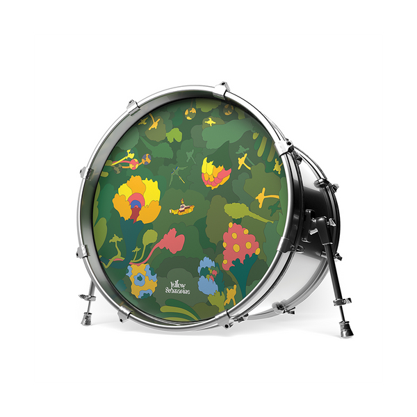 22" Yellow Submarine Resonant Bass Drumheads Green The Beatles Official Store