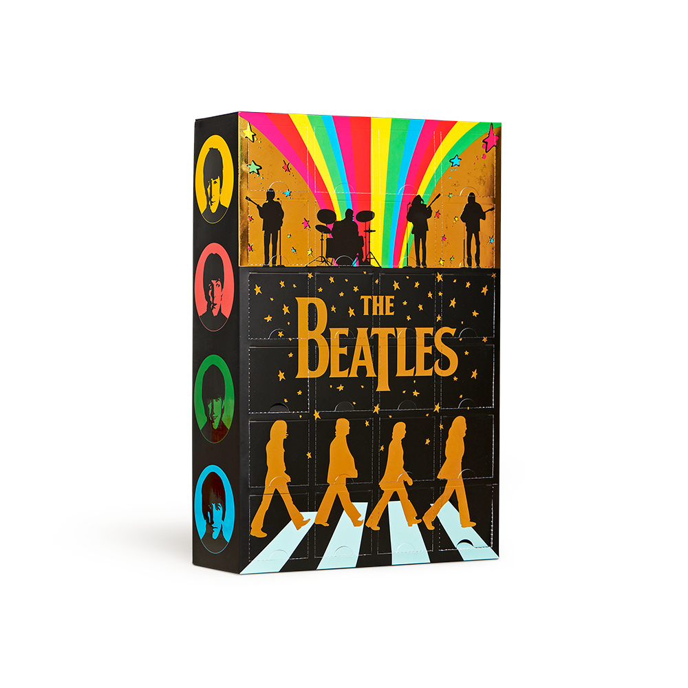 Happy Socks Le Linee Beatles Calze Misto Cotone, Giallo 36-40