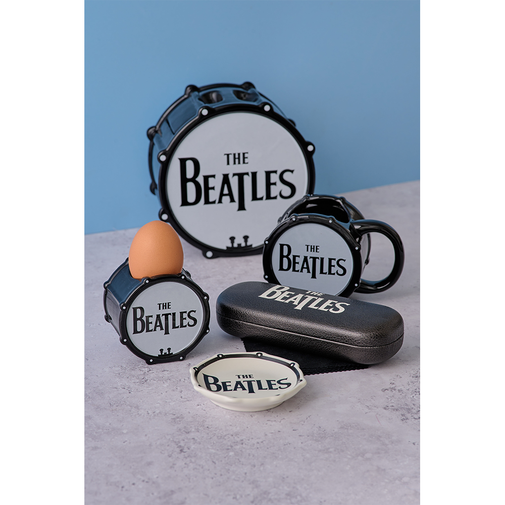 The Beatles x Half Moon Bay Black Drum Mug Lifestyle