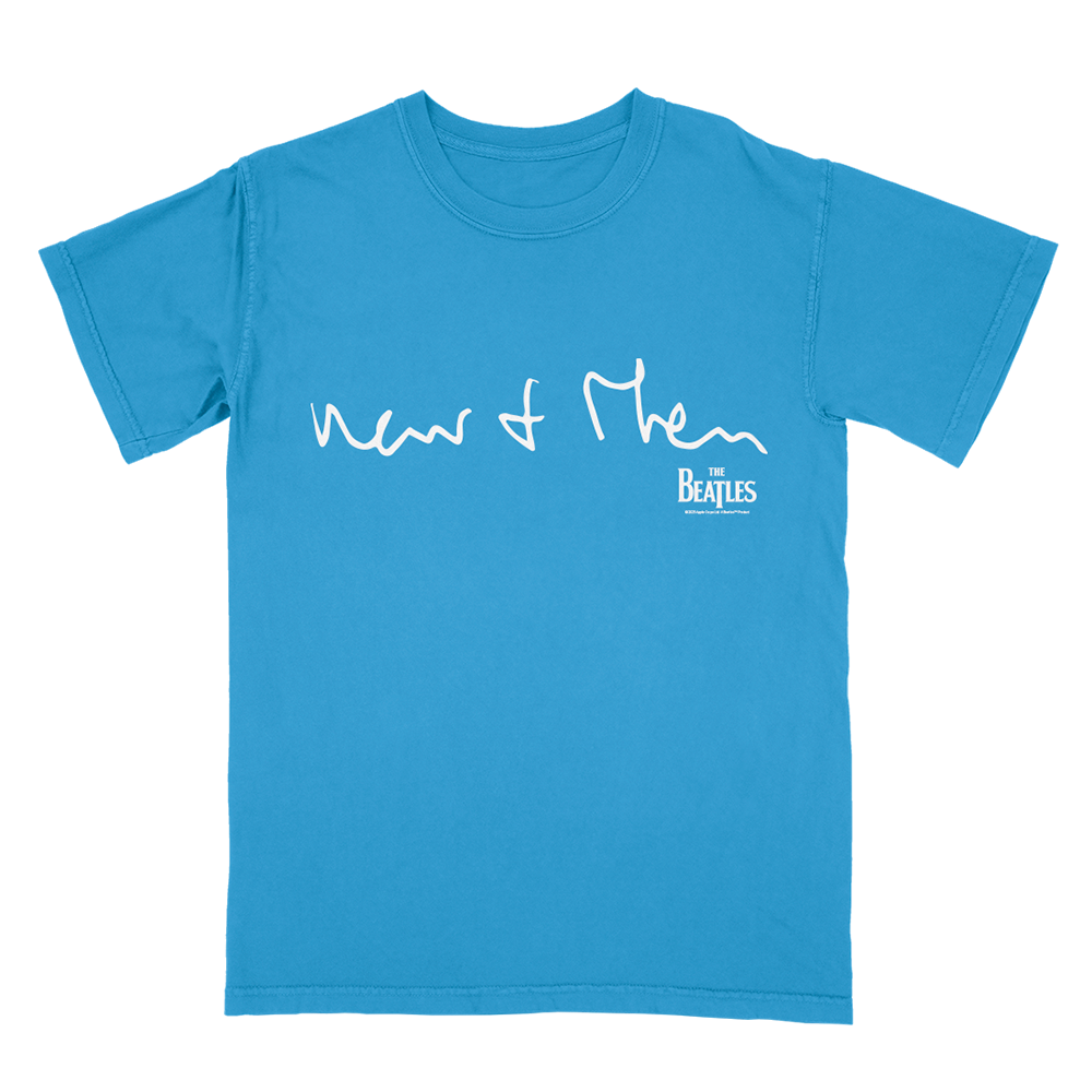 Now and Then Love Me Do Blue T-Shirt (100% Organic Cotton) Front