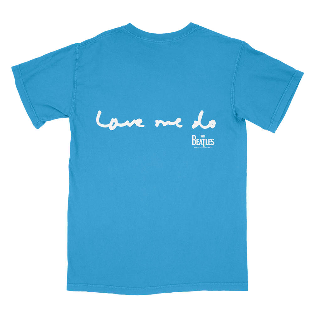 The Beatles love me do Tシャツ M 水色 Now and Then Love Me Do Blue T-Shirt (100% Organic Cotton