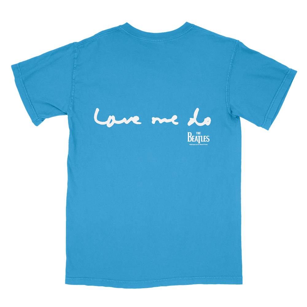 Now and Then Love Me Do Blue T-Shirt (100% Organic Cotton) Back