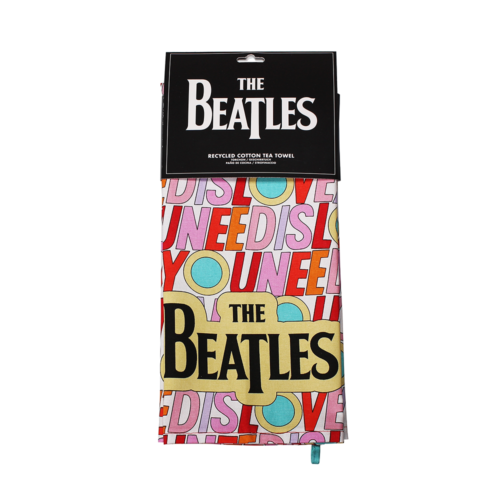 The Beatles x Half Moon Bay Love Tea Towel Packaged