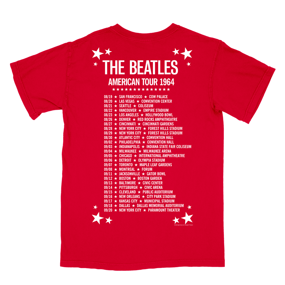 First American Tour Red T-Shirt - The Beatles Official Store First American Tour Red T-Shirt - The Beatles Official Store