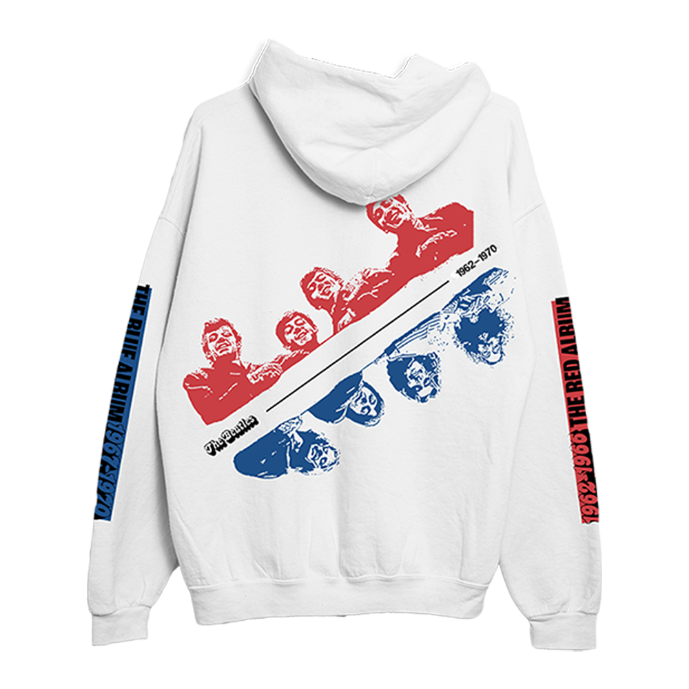 Red & Blue White Hoodie Back