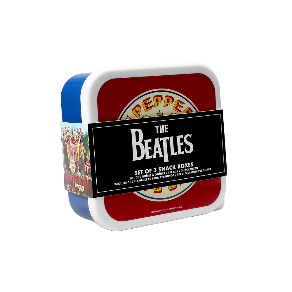 The Beatles x Half Moon Bay Sgt. Pepper Snack Box Set Packaged