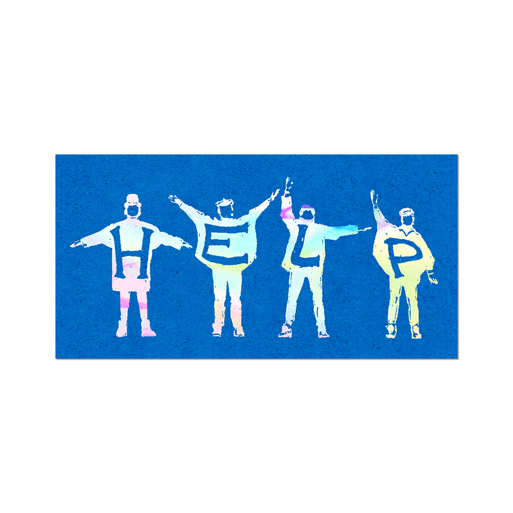 Help Stycer HELP Die Cut Sticker - The Beatles Official Store