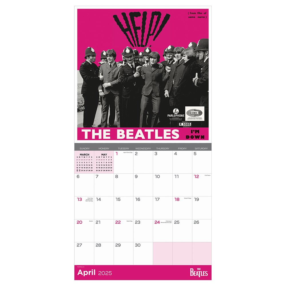 The Beatles: Singles 2025 Wall Calendar April