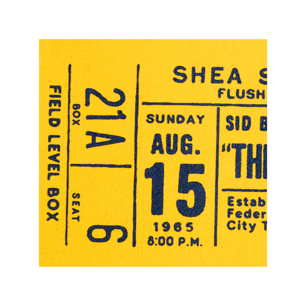 The Beatles x Oxford Pennant Shea Stadium Ticket Stub - The The Beatles x Oxford Pennant Shea Stadium Ticket Stub - The