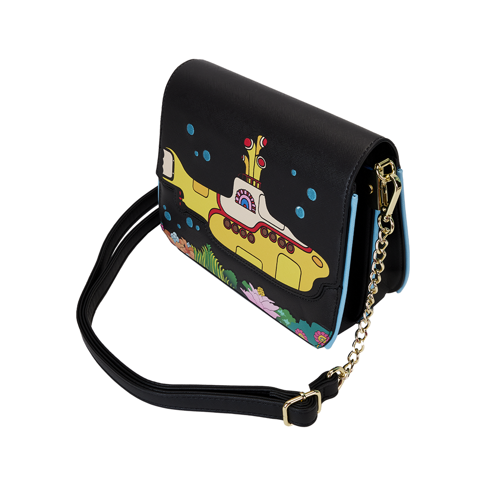 The Beatles x Loungefly Yellow Submarine Flap Pocket Cross Body Bag