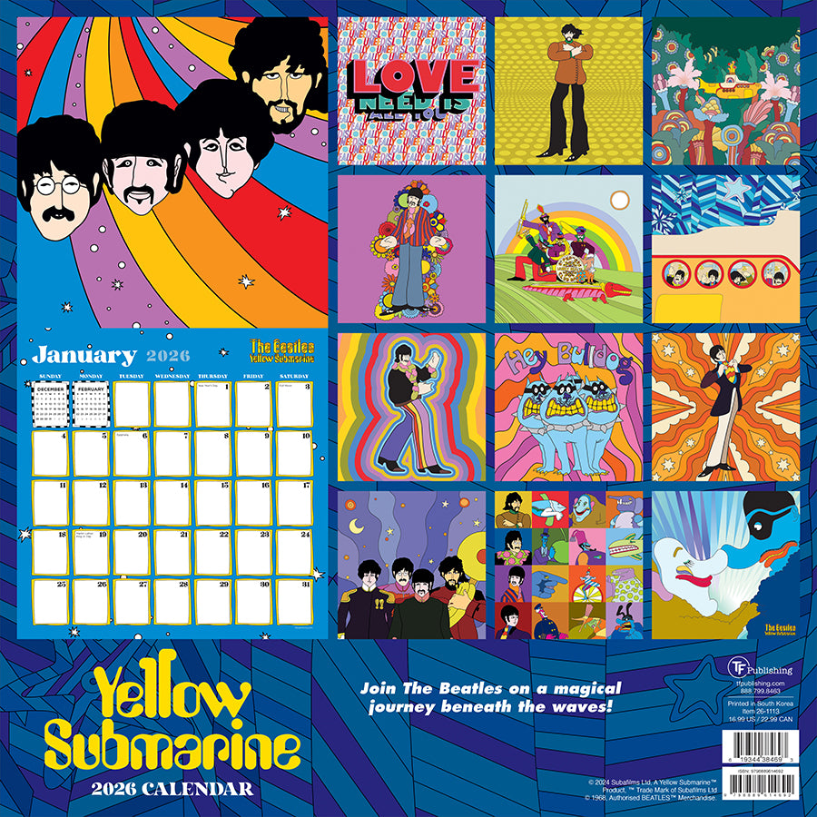 2026 The Beatles: Yellow Submarine Wall Calendar-4