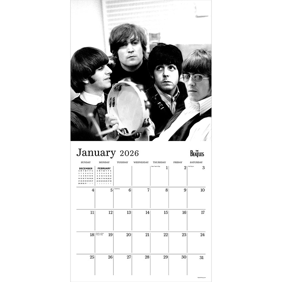 2026 The Beatles: Black & White Wall Calendar-1