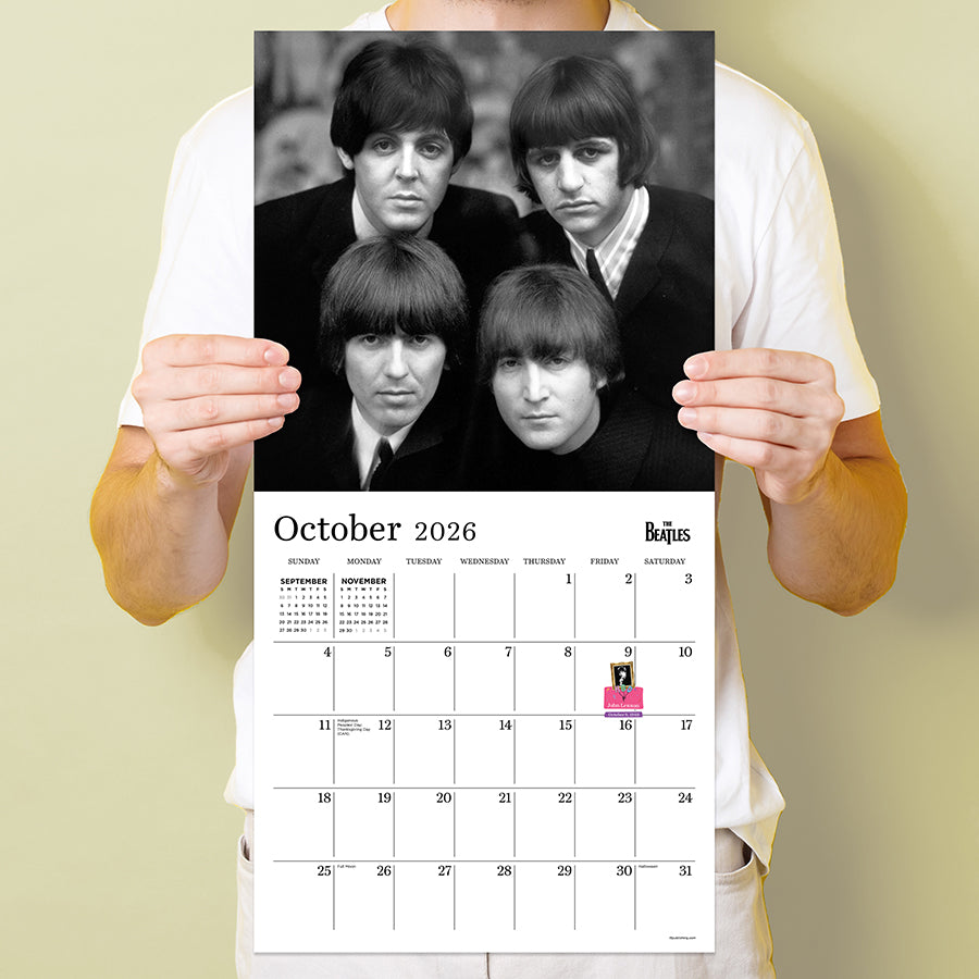 2026 The Beatles: Black & White Wall Calendar-3