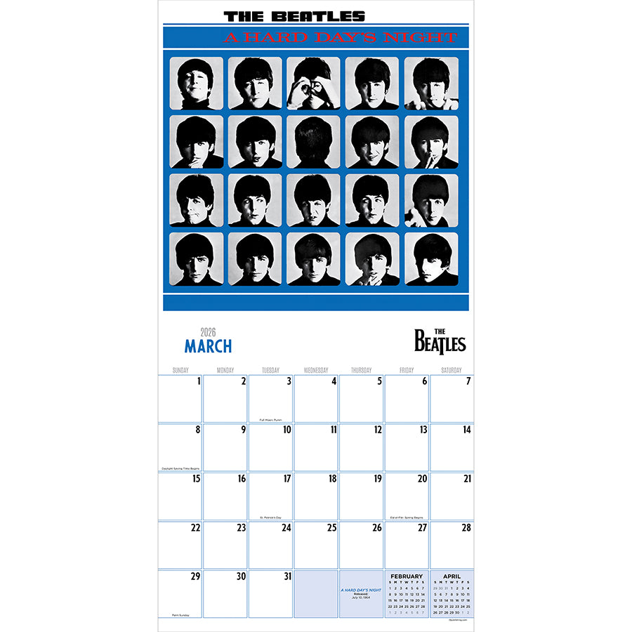 2026 The Beatles: Albums & Artwork Wall Calendar - The Beatles