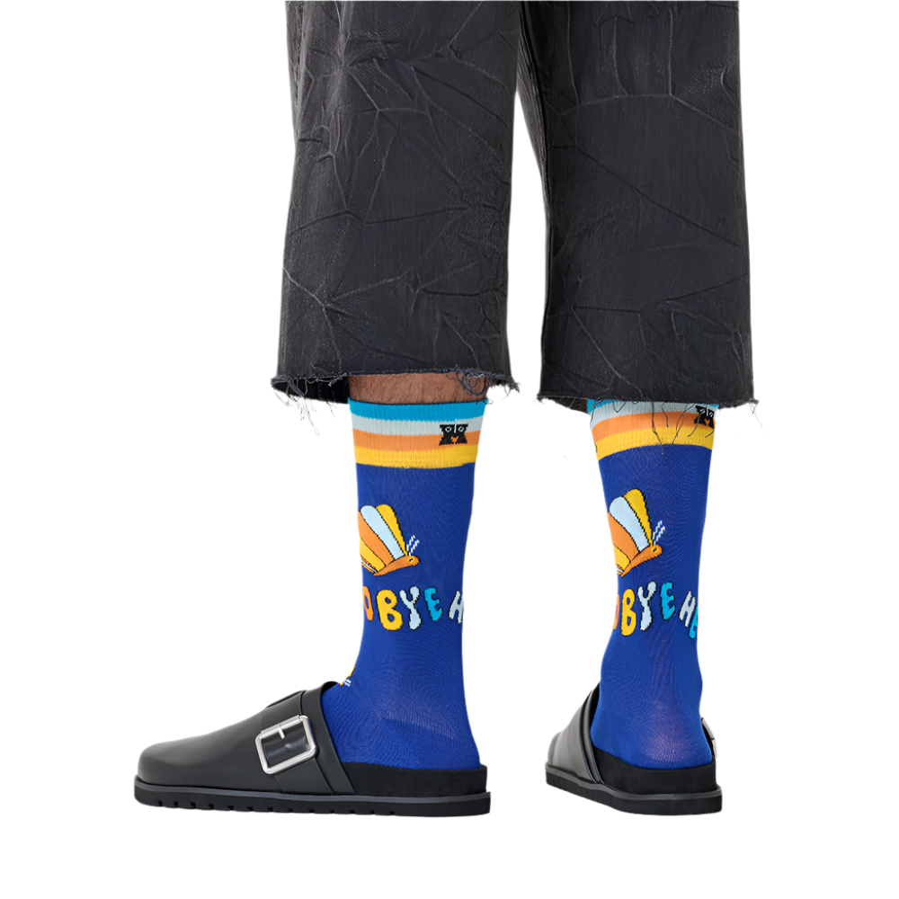 The Beatles x Happy Socks Hello Goodbye Socks On Model