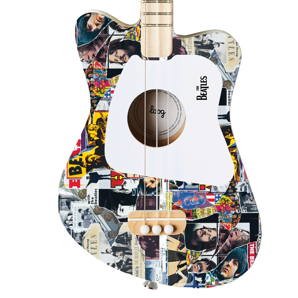 Beatles x Loog Mini Acoustic Guitar - Anthology Detail 