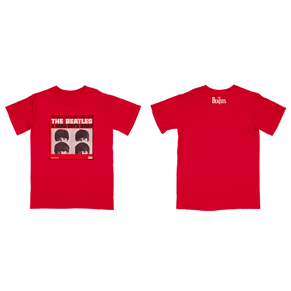 A Hard Day's Night Red Album Cover T-Shirt Front and Back 