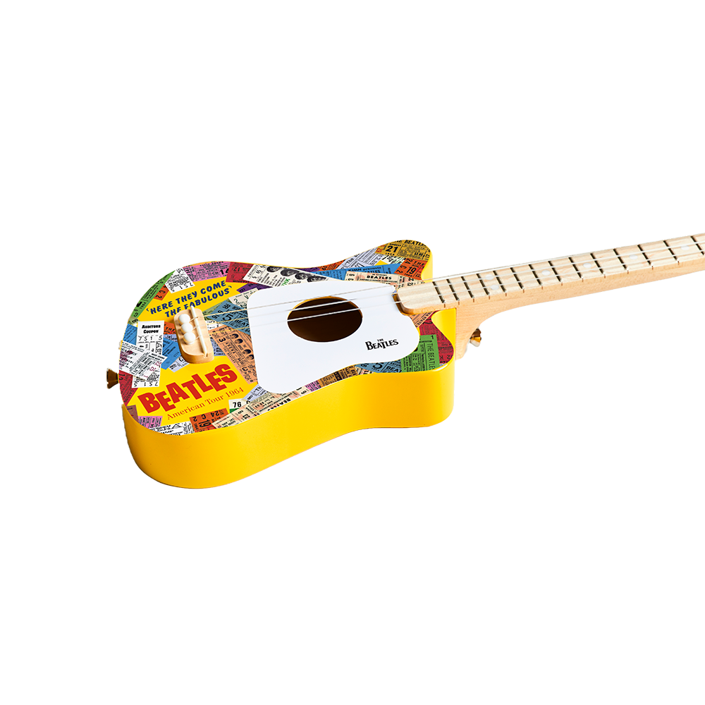 Beatles x Loog Mini Acoustic Guitar - First American Tour Side View