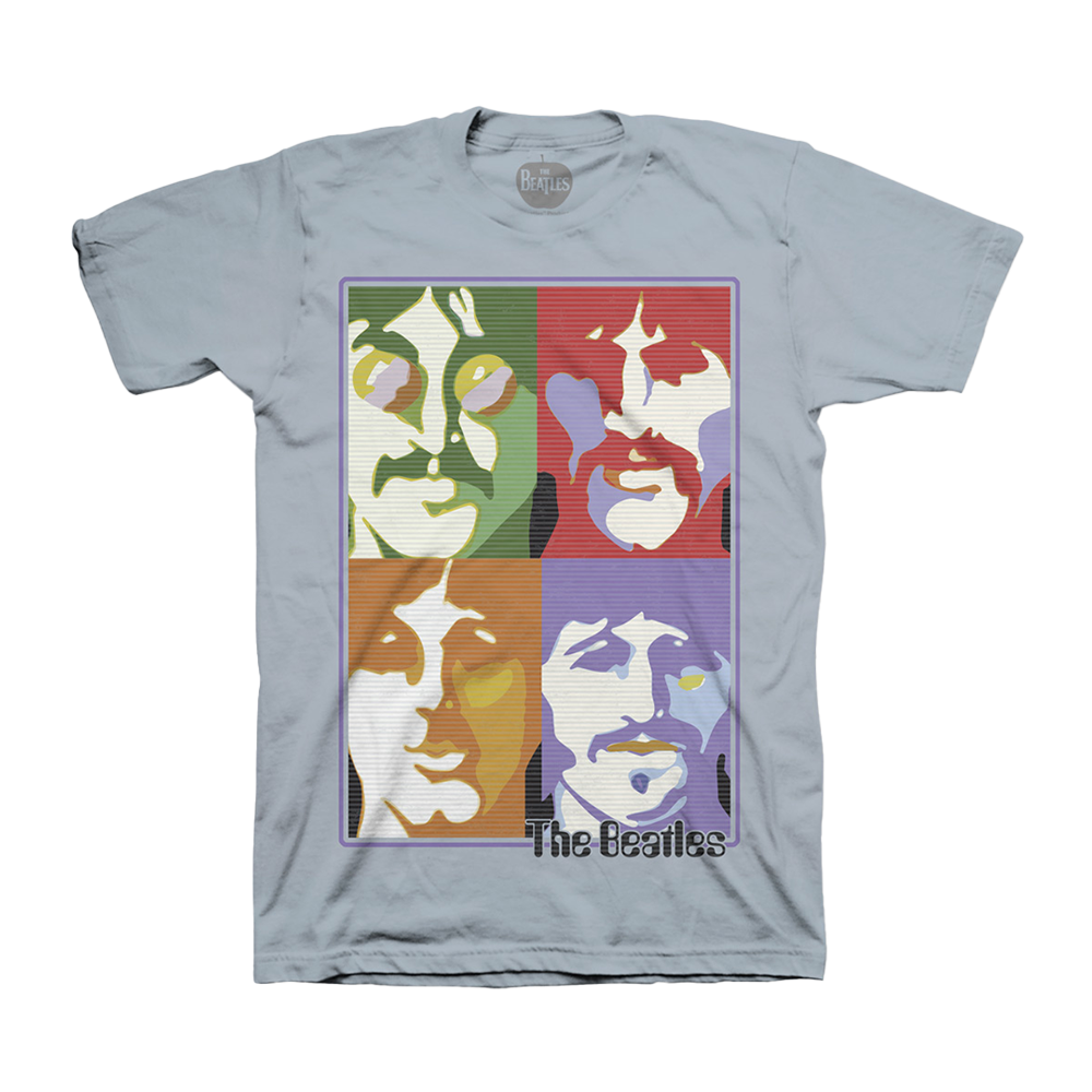 Striped Poster Faces T-Shirt – The Beatles Official Store