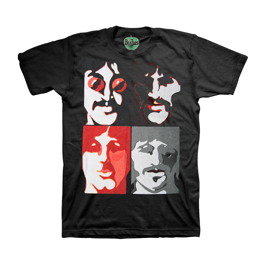 – Square Store Beatles Official Four T-Shirt Abstract YS The