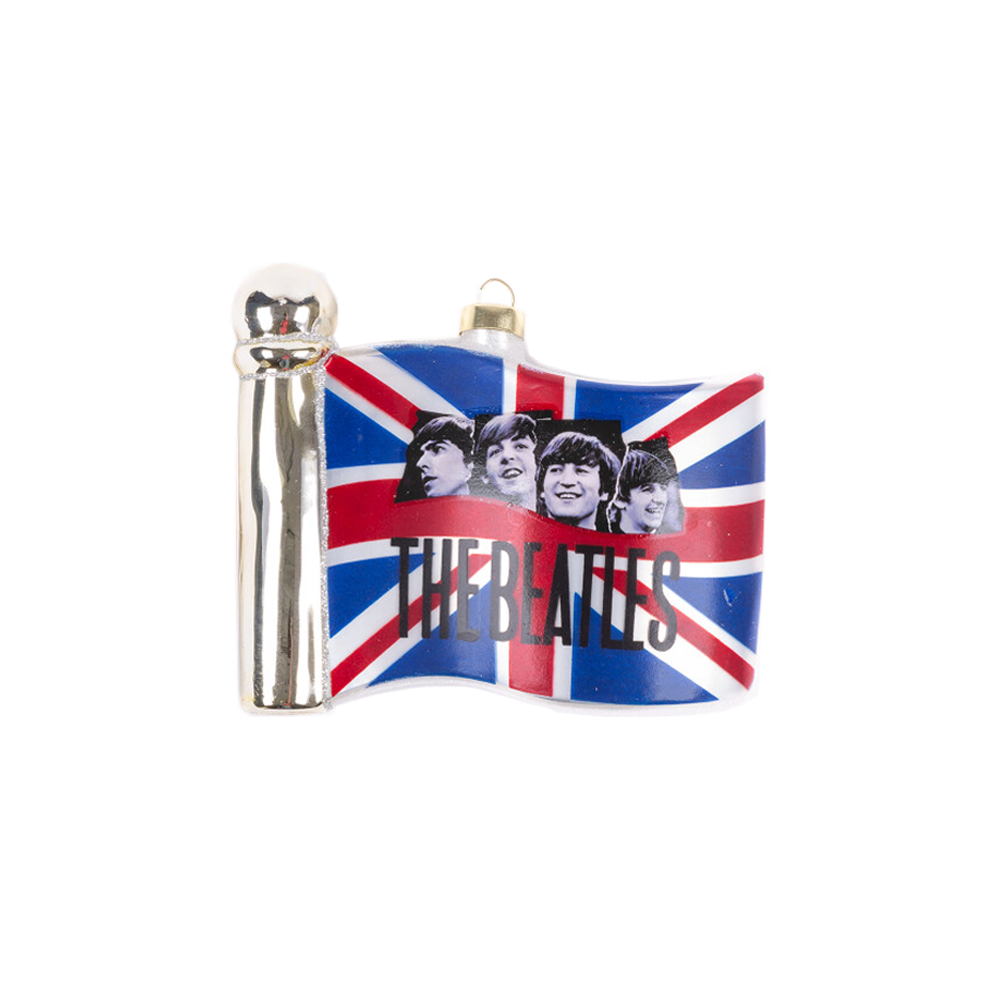 The Beatles x kat + annie British Flag Ornament Front 