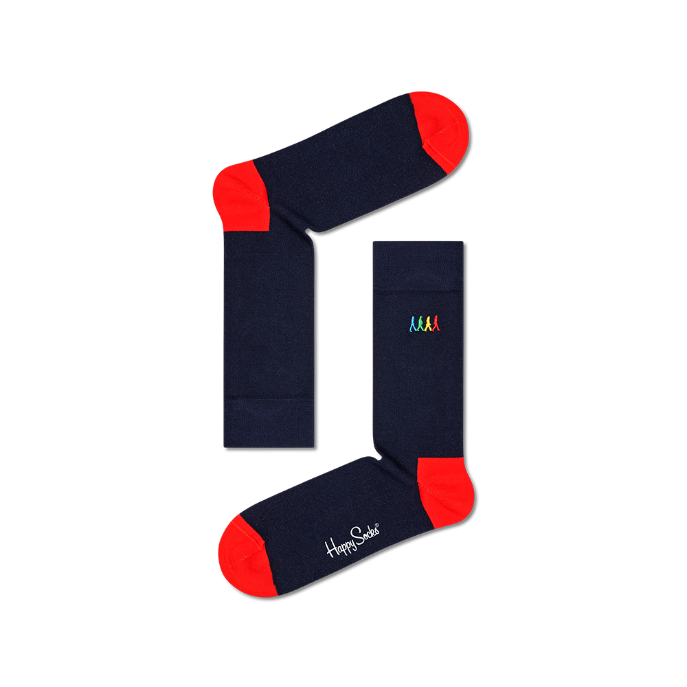 The Beatles x Happy Socks 4-Pack Gift Set Embroidered Style Navy