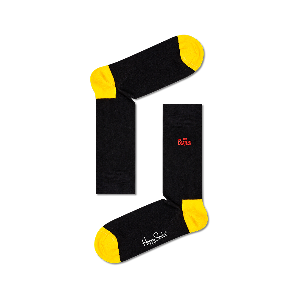 The Beatles x Happy Socks 4-Pack Gift Set Embroidered Style Black
