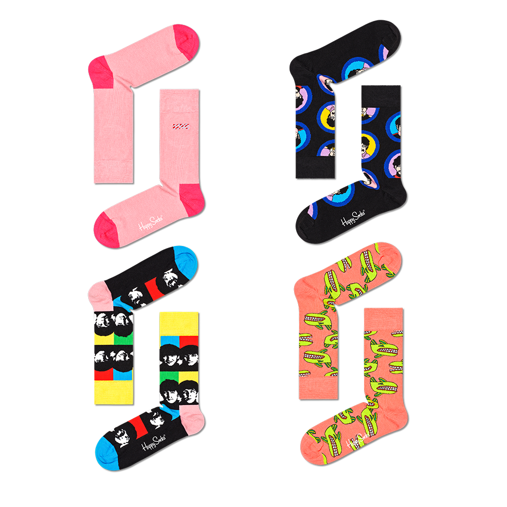 Lot De 6 Paires De Chaussettes The Beatles Happy Socks - Édition Limitée 50e Anniversaire - Taille 10-13