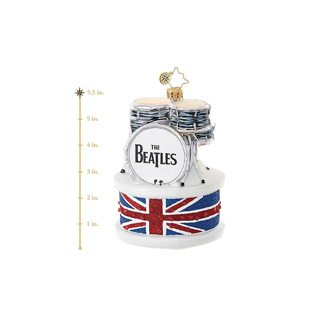 The Beatles x Radko Ringo Drum Set Ornament Measurements