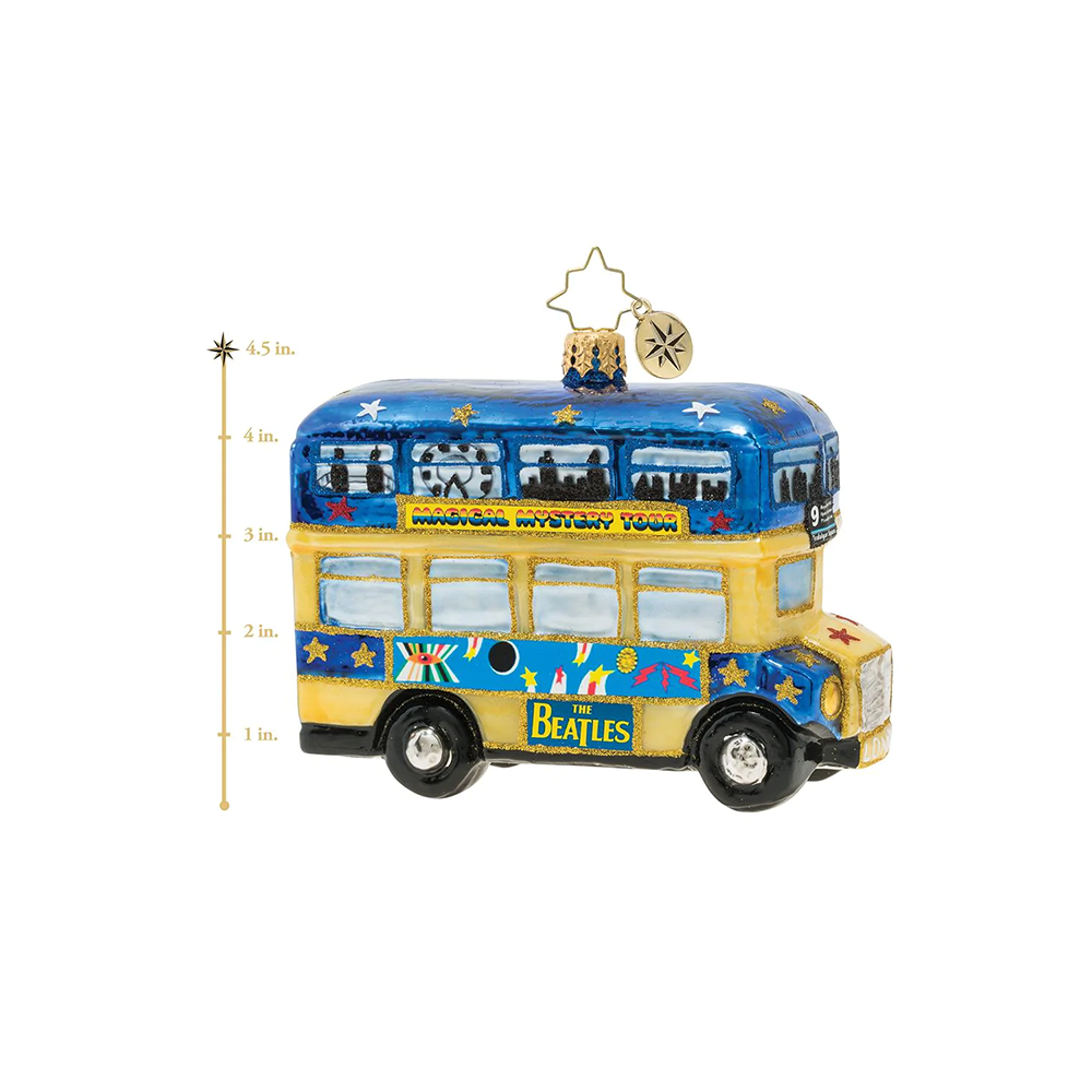 The Beatles x Radko Psychedelic "Magical Mystery Bus!" Ornament Measurements