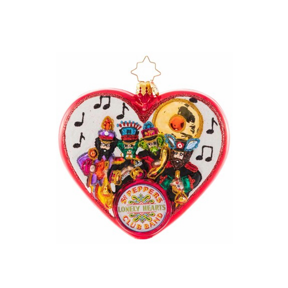 The Beatles x Radko Heart We're with the Band Ornament - The The Beatles x Radko Heart We're with the Band Ornament - The