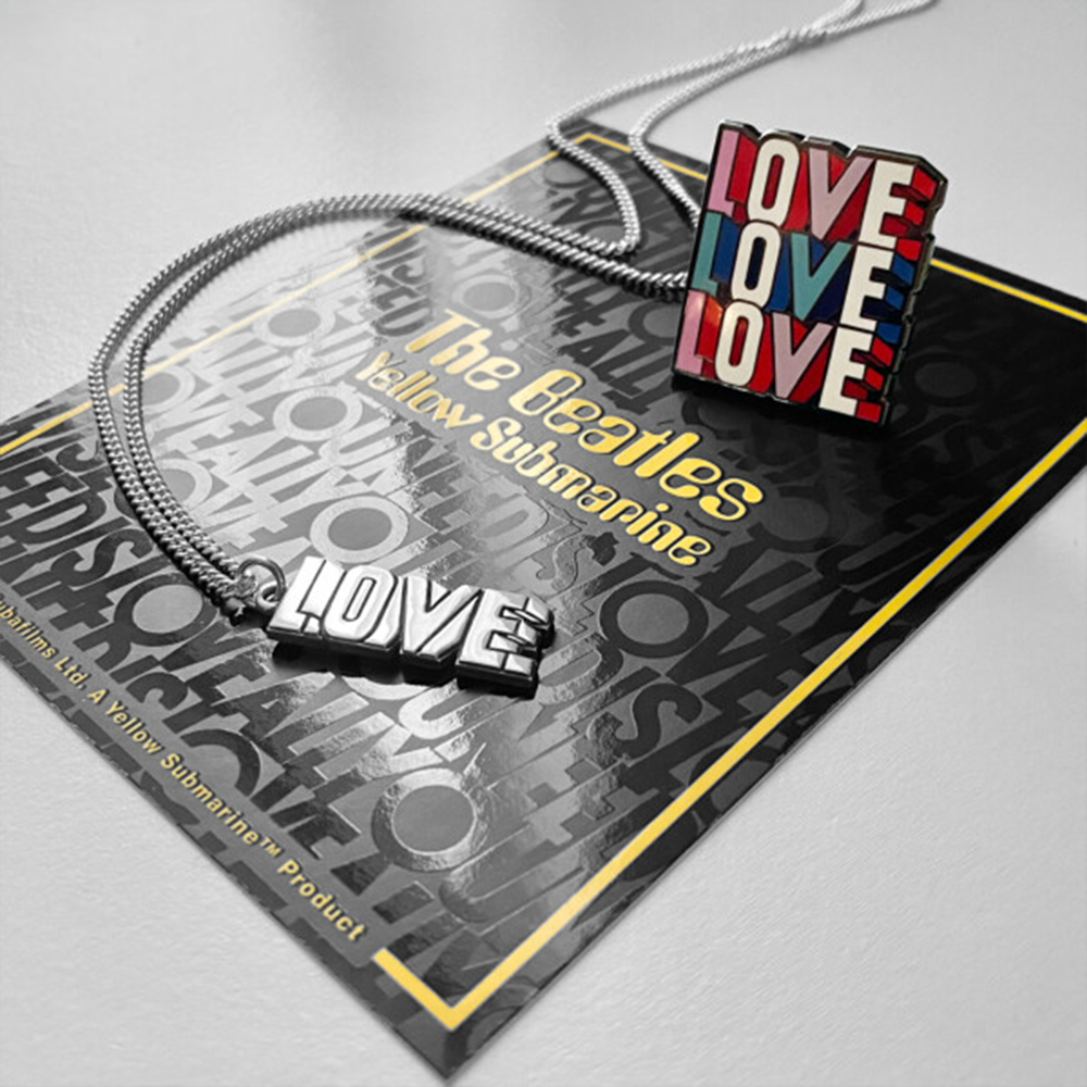 LOVE LOVE LOVE Necklace & Pin Set pack shot